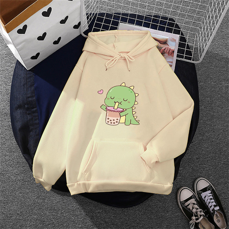 Ice Cream Pattern Casual Loose Ladies Hoodie Sweater | Streetwear