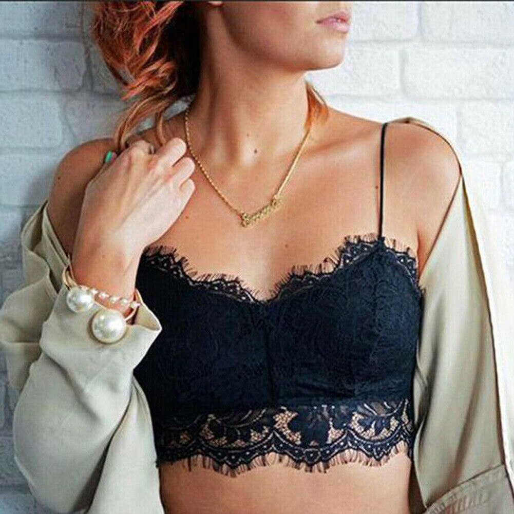 Lace Trim Sexy Back Wireless Bralette