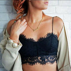 Lace Trim Sexy Back Wireless Bralette