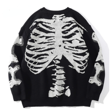 Skeleton Patch Embroidery Hooded Sweatshirt | Streetwear