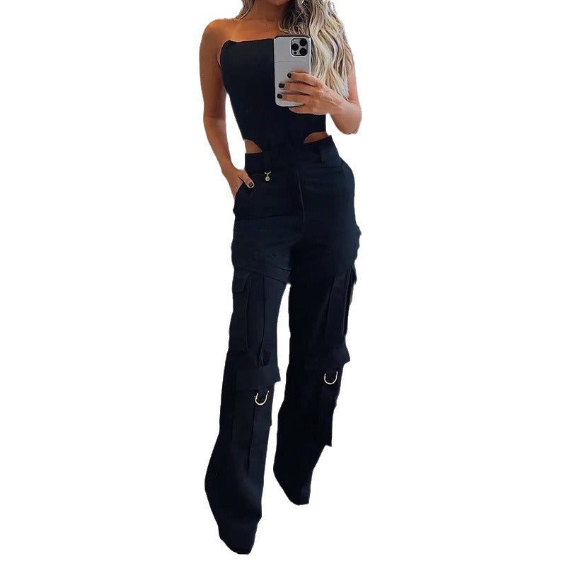 2023 Women's Autumn Fashion Halter Top & Loose Pants Set
