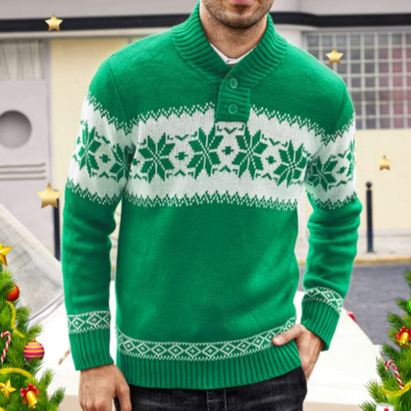 Men's Casual Solid Knitted Pullover Sweater (Long Sleeve) | Streetwear