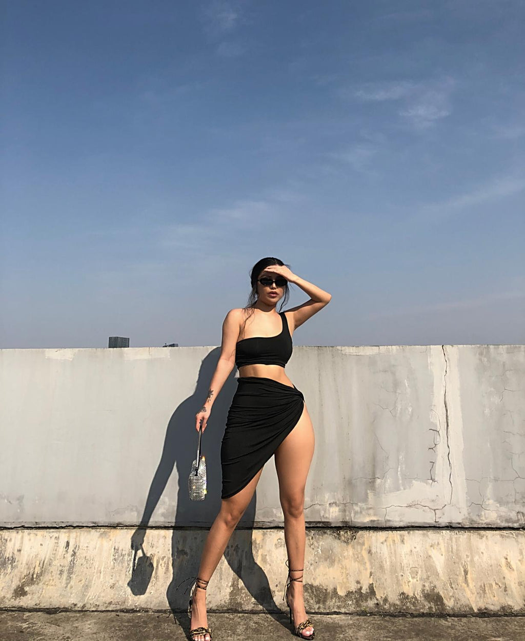 Two Piece Set: Women’s Halter Top & Mini Skirt