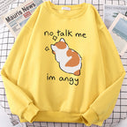 Chic Casual Cat Print Crew Neck Sweatshirt | Streetwear