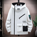 Men's Casual Hooded Windbreaker Jacket - Large Size 4XL