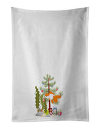Oranda Red Cap Goldfish Merry Christmas Kitchen Towel Set of 2 | Embroidered Cap