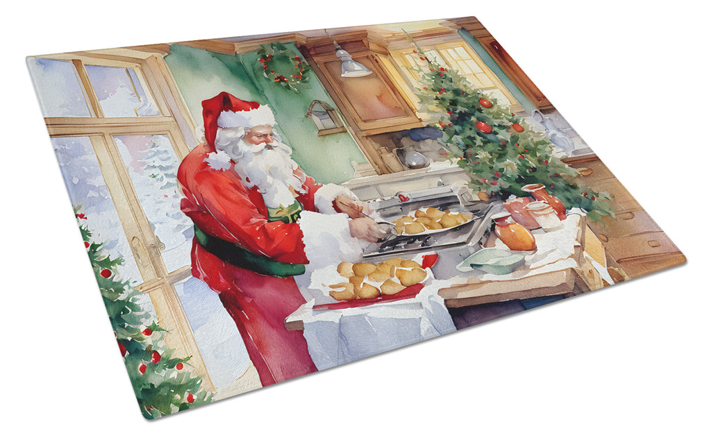 Cookies with Santa Claus Father Christmas Glass Cutting Board