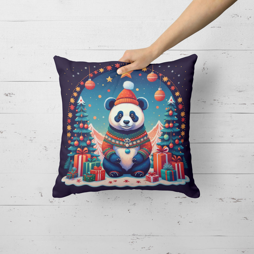 Panda Christmas Throw Pillow