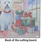 Westie Cozy Christmas Glass Cutting Board