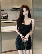 Sexy Summer Backless A-Line Sequin Dress for Women