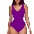 Deep V Colorblock One-Piece Swimsuit