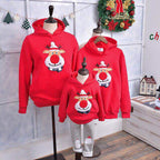 Flocked Fawn Patch Red Cotton Fleece Sweatshirt