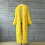 Women's Winter Leather Fur Coat