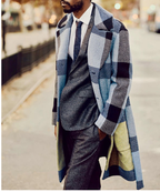 Men's Casual Loose Plaid Lapel Coat Jacket