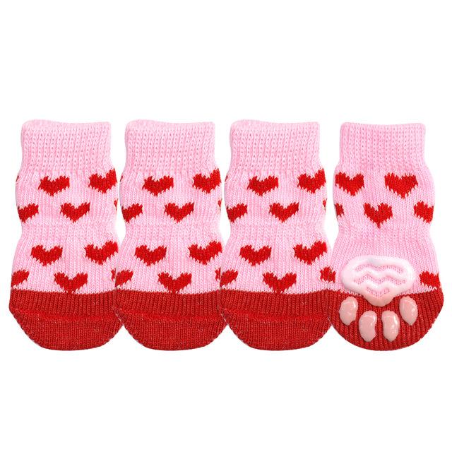 Knitted Anti-Slip Warm Socks for Pets - Christmas Style