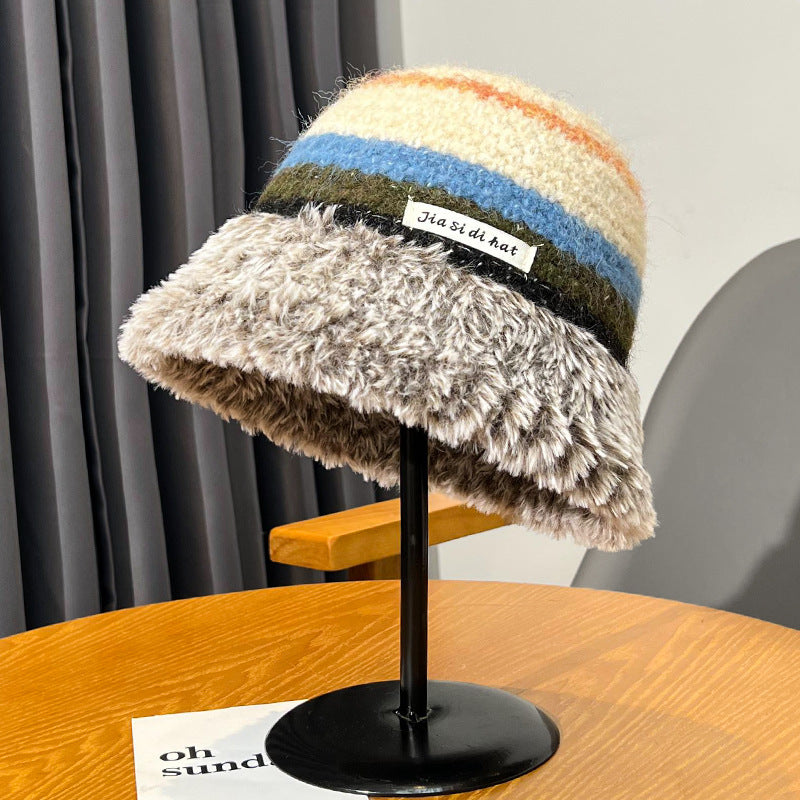 Knitted Wool Women's Fisherman Hat | Embroidered Cap