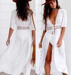 Lace Trim Tie Cardigan and Bikini Cover-Up