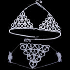 Rhinestone Body Chain Lingerie Set