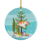 Lionhead Goldfish Merry Christmas Ceramic Ornament