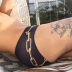 Men's Gold Chain Print Swim Briefs