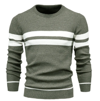 Men's Striped Sweater for Autumn/Winter (One Piece)