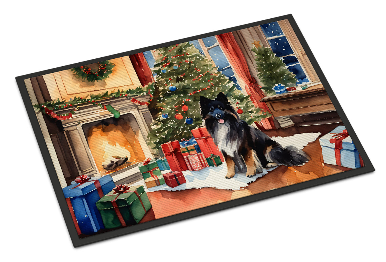 Keeshond Cozy Christmas Doormat