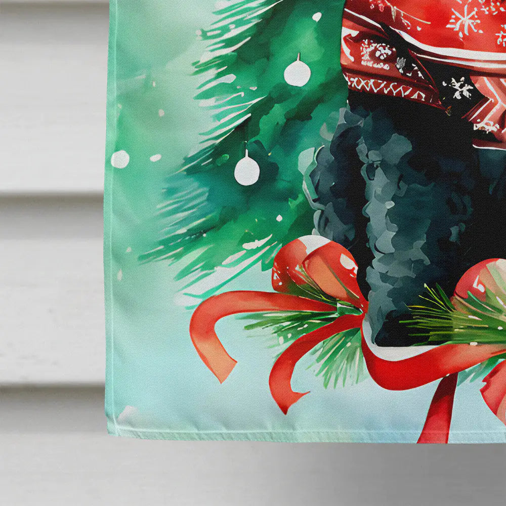 Poodle Christmas House Flag