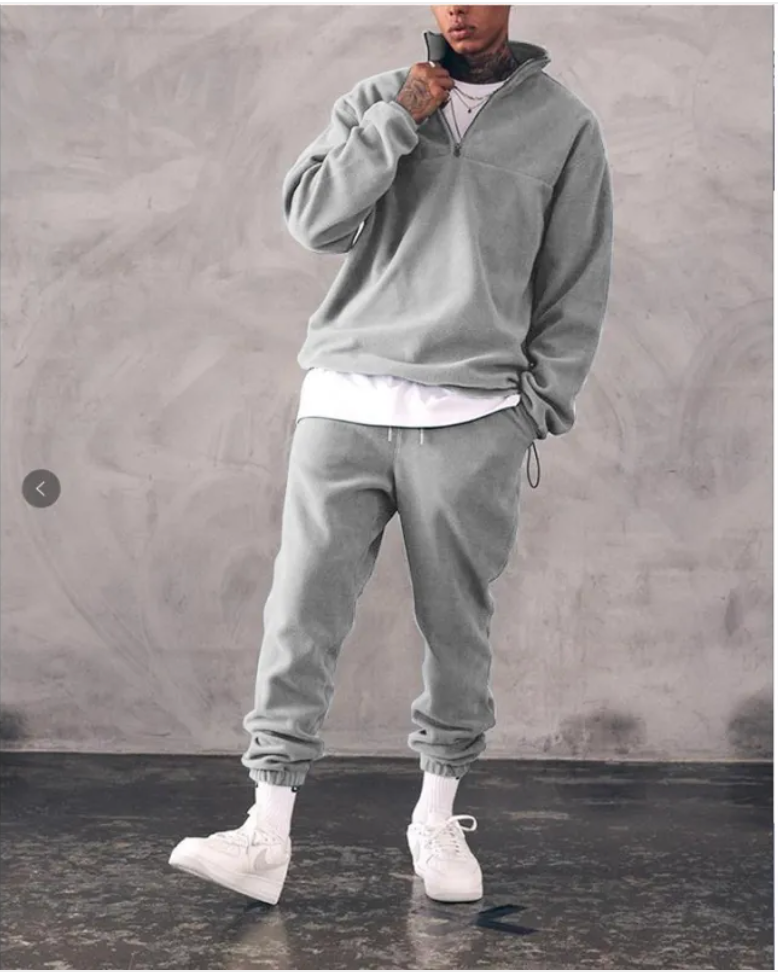Men's Casual Stand Collar Pullover Suit | Streetwear