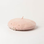 Casual Round Pearl Decorated Wool Bud Hat | Embroidered Cap