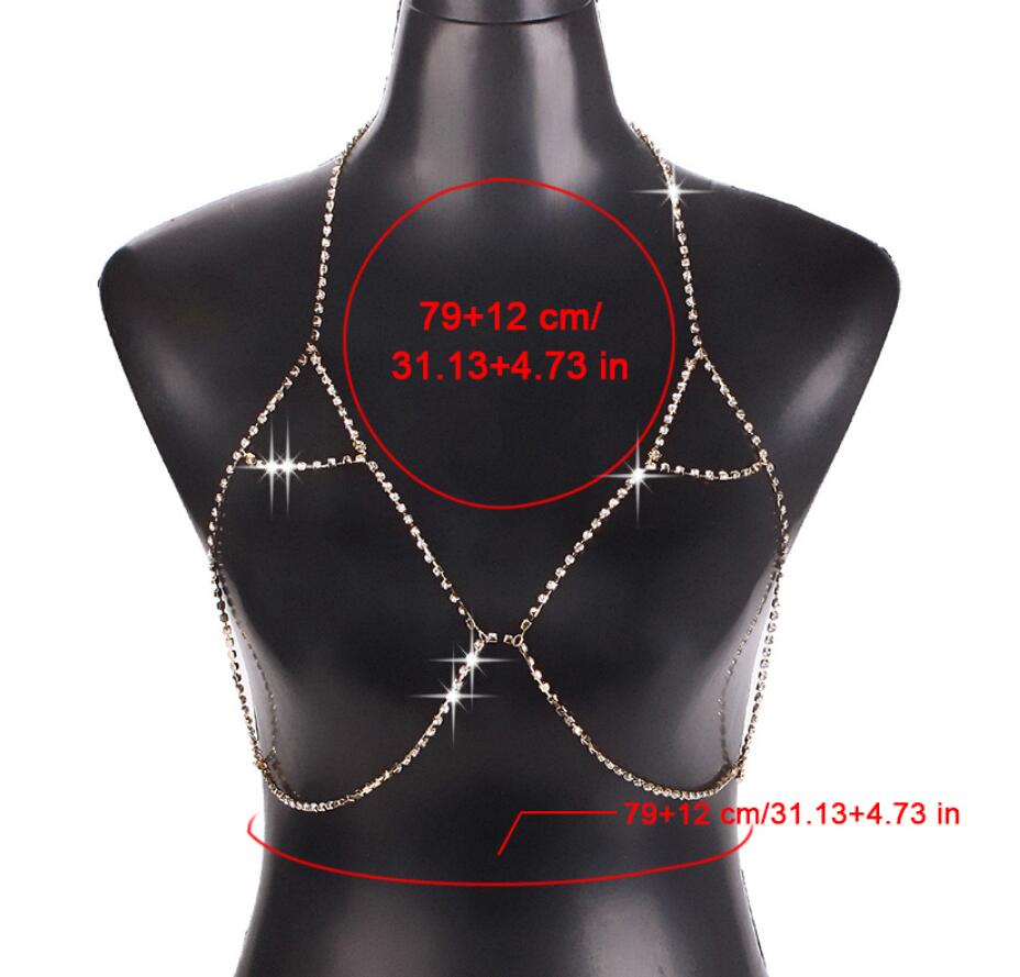 Rhinestone Bikini Bra Body Chain