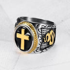 [Duplicate] [Archived] Titanium Steel Cross Men's Ring - God's Hand Design | Christian Jewelry