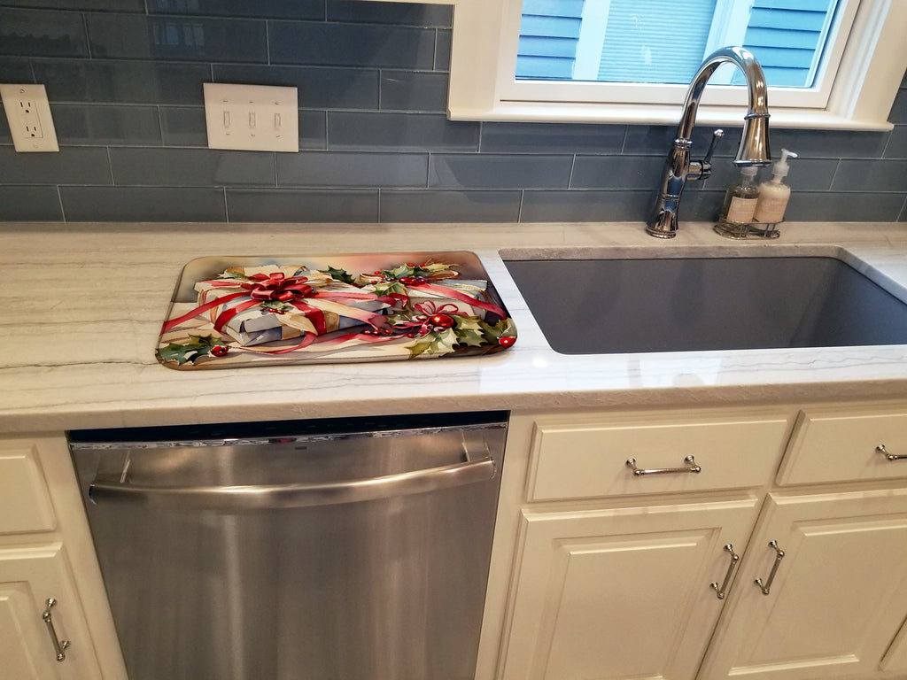 Christmas Bows & Ribbons Dish Drying Mat
