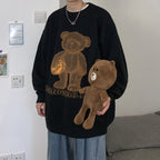 Cute Bear Jacquard Sweater for Couples - Cozy Style
