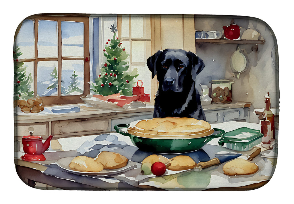 Labrador Retriever Christmas Cookies Dish Drying Mat