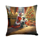 Schnauzer and Santa Claus Throw Pillow