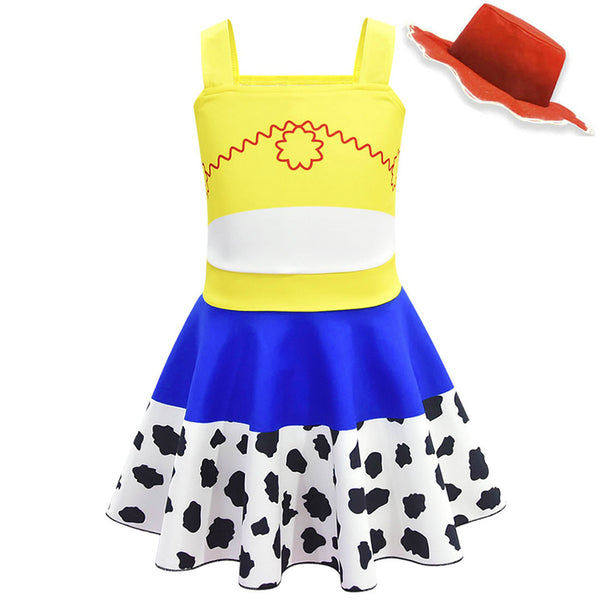 Kids Cowgirl Character Costume Swimsuit with Hat