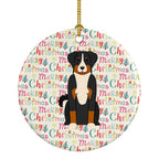 Merry Christmas Appenzeller Sennenhund Ceramic Ornament