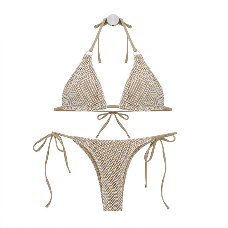 Women's White Split Bikini Set