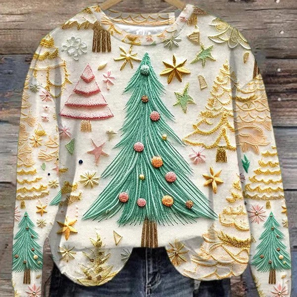 Women's Christmas Trend Round-neck Street Shirt