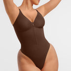 Zipper Waist-Slimming Shapewear Bodysuit