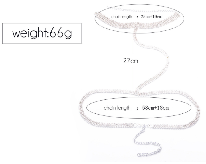 Fashionable Rhinestone Body Chain for Beach Bikini
