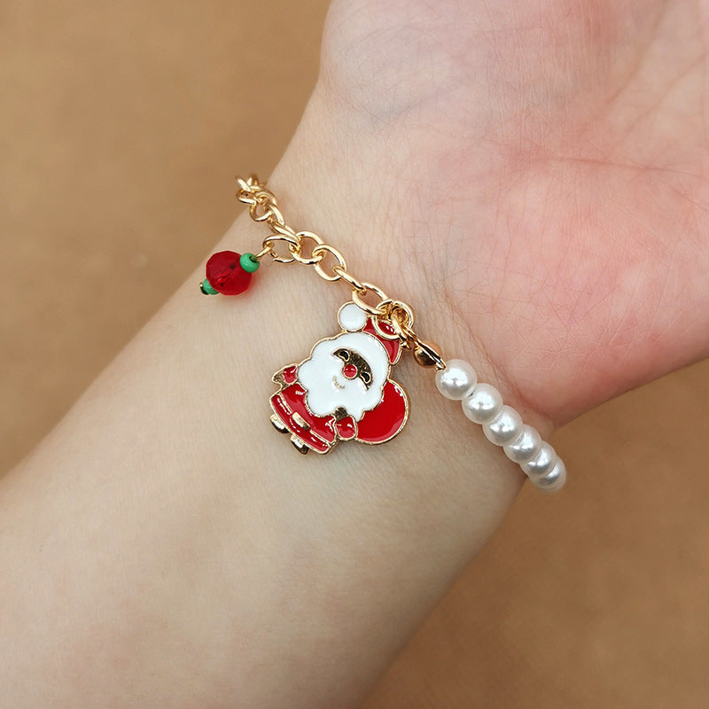 Elk Snowflake Christmas Bell Bracelet