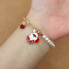 Elk Snowflake Christmas Bell Bracelet