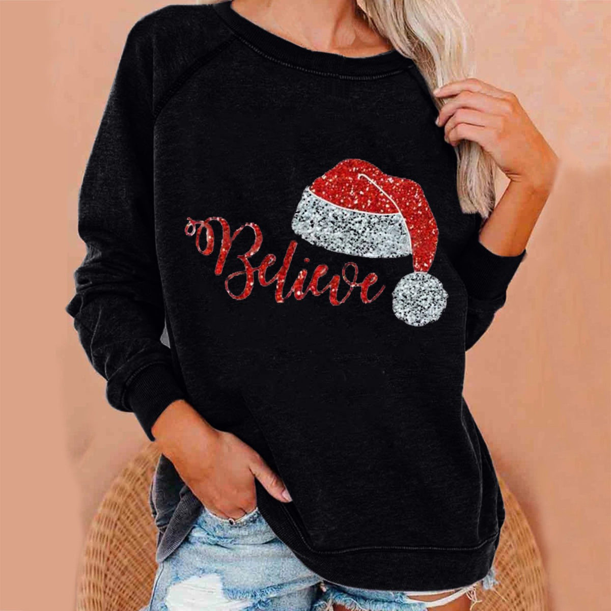 Plus Size Printed Fleece Hoodie for Women | Streetwear
