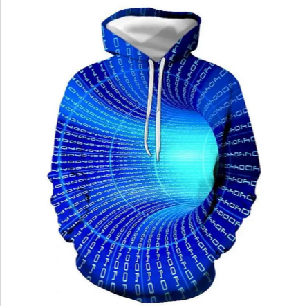 Weiouma Vortex Print Long-Sleeve Hoodie | Streetwear