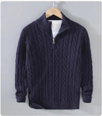 Men's Half-Turtleneck Zipper Sweater