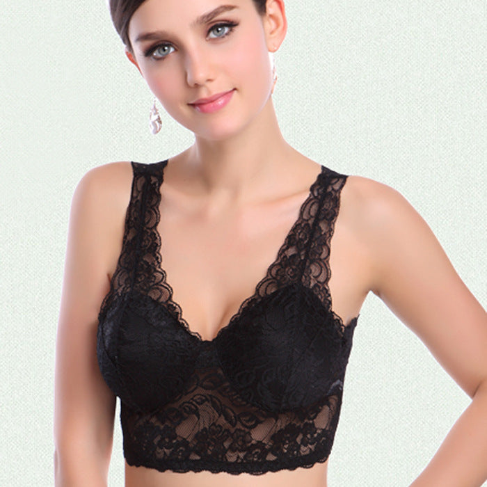 Lace Bralette Yoga Sports Bra with Back Design