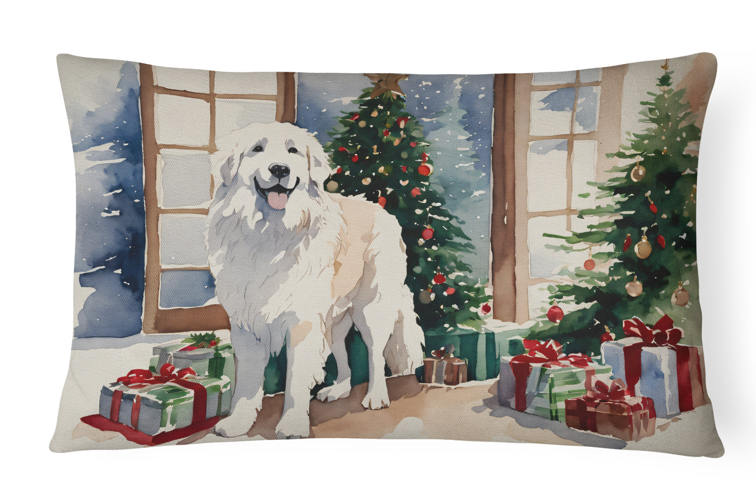 Great Pyrenees Cozy Christmas Throw Pillow