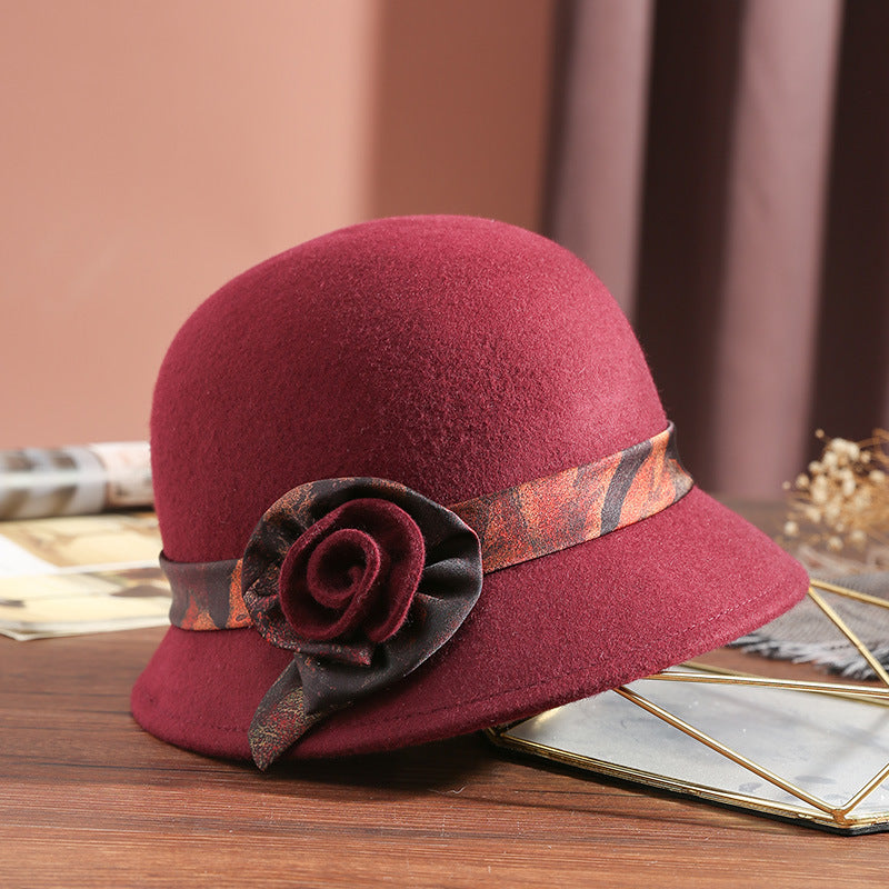 Korean Style Women's Wool Cap for Autumn & Winter | Embroidered Cap