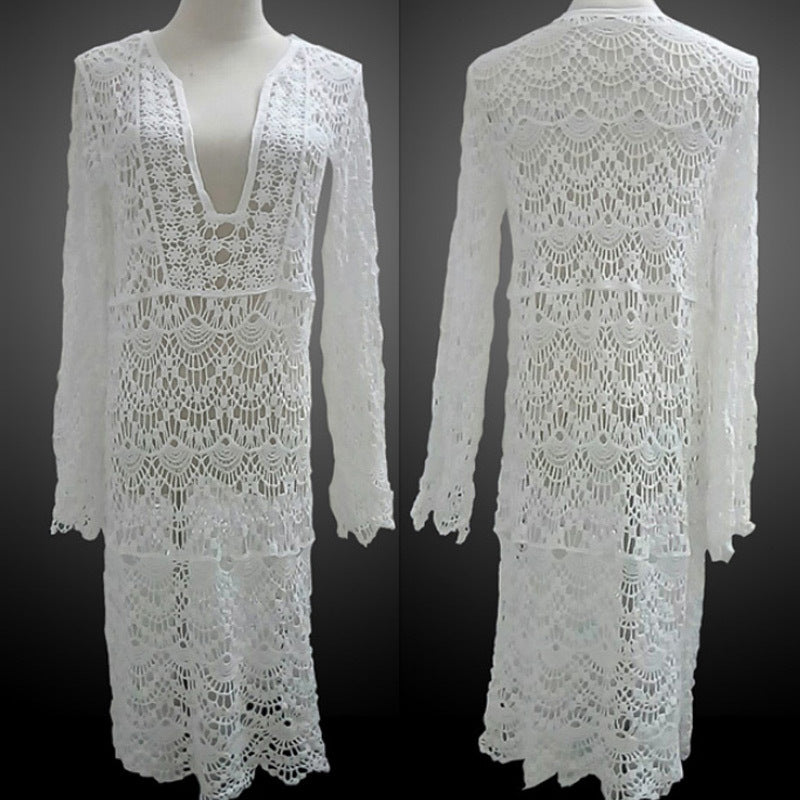 Wholesale Long Crochet Beach Cover-Up Swimsuit Jacket